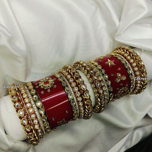"Royal Red Kundan Chuda Set – Traditional Jewellery for Bridal & Special Occasions"