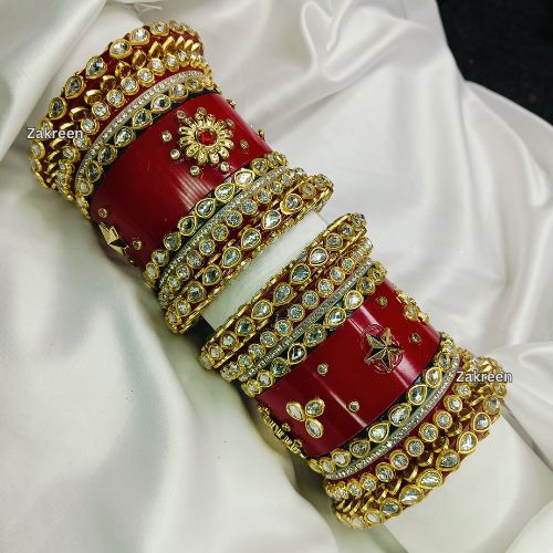 "Royal Red Kundan Chuda Set – Traditional Jewellery for Bridal & Special Occasions"