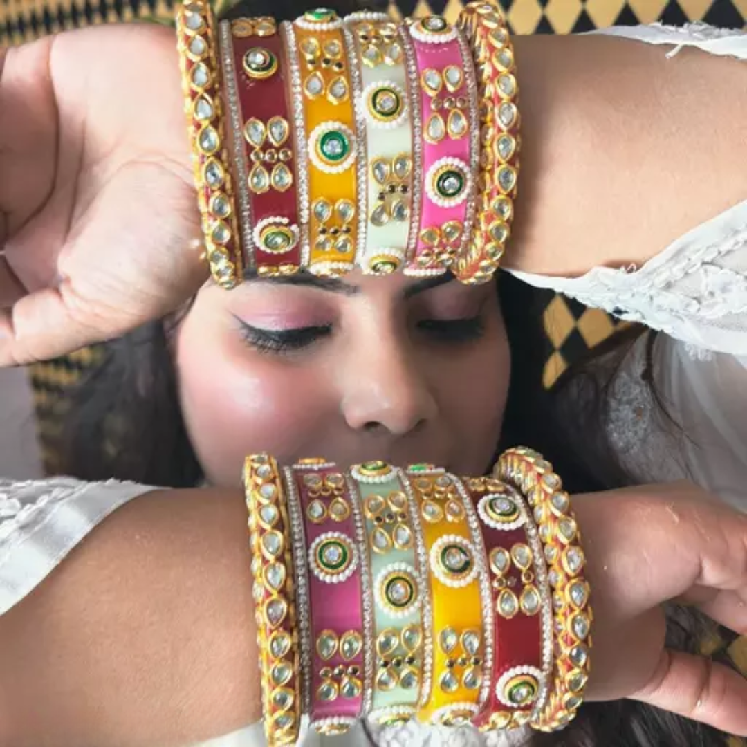 INALI Rajwadi Multi-Color Chuda Set Bangles – Regal Bridal Elegance