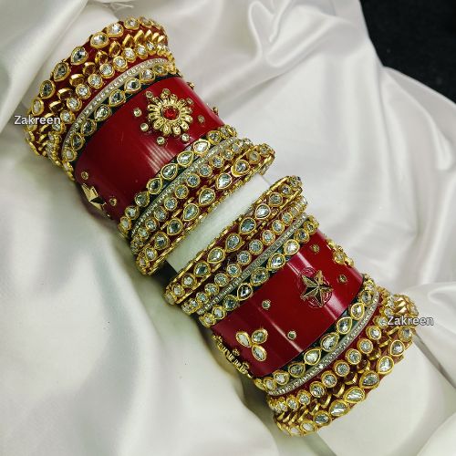 "Royal Red Kundan Chuda Set – Traditional Jewellery for Bridal & Special Occasions"
