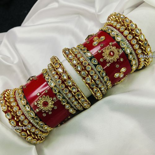 "Royal Red Kundan Chuda Set – Traditional Jewellery for Bridal & Special Occasions"