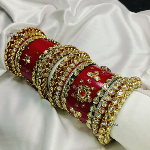 "Royal Red Kundan Chuda Set – Traditional Jewellery for Bridal & Special Occasions"