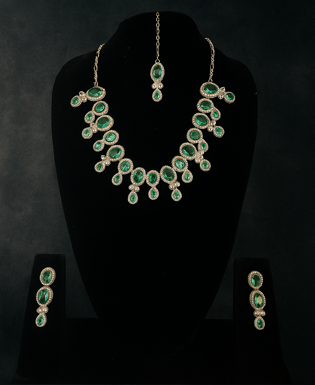 ✨Bridal Emerald Necklace with Matching Earrings  | Zakreen Collection ✨
