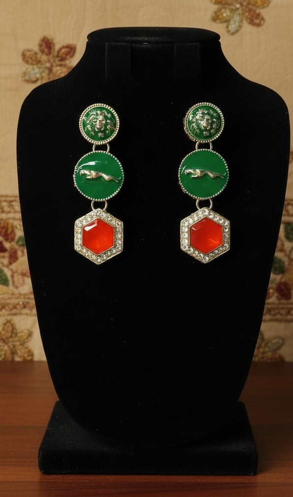 ✨Traditional Multicolor Gemstone Necklace Set with Matching Earrings – Ethnic Festival & Party Jewelry  | Zakreen Collection ;✨