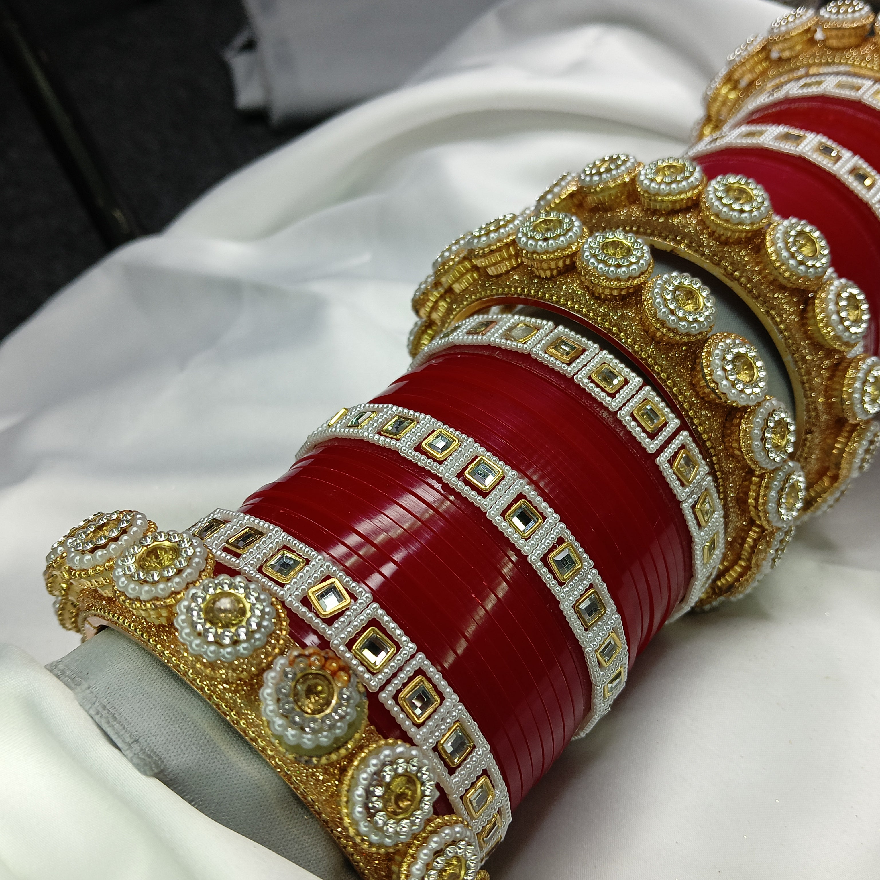"Royal Red Patti Bridal Chooda Set – Designer Plastic Bangle Set by Zakreen"