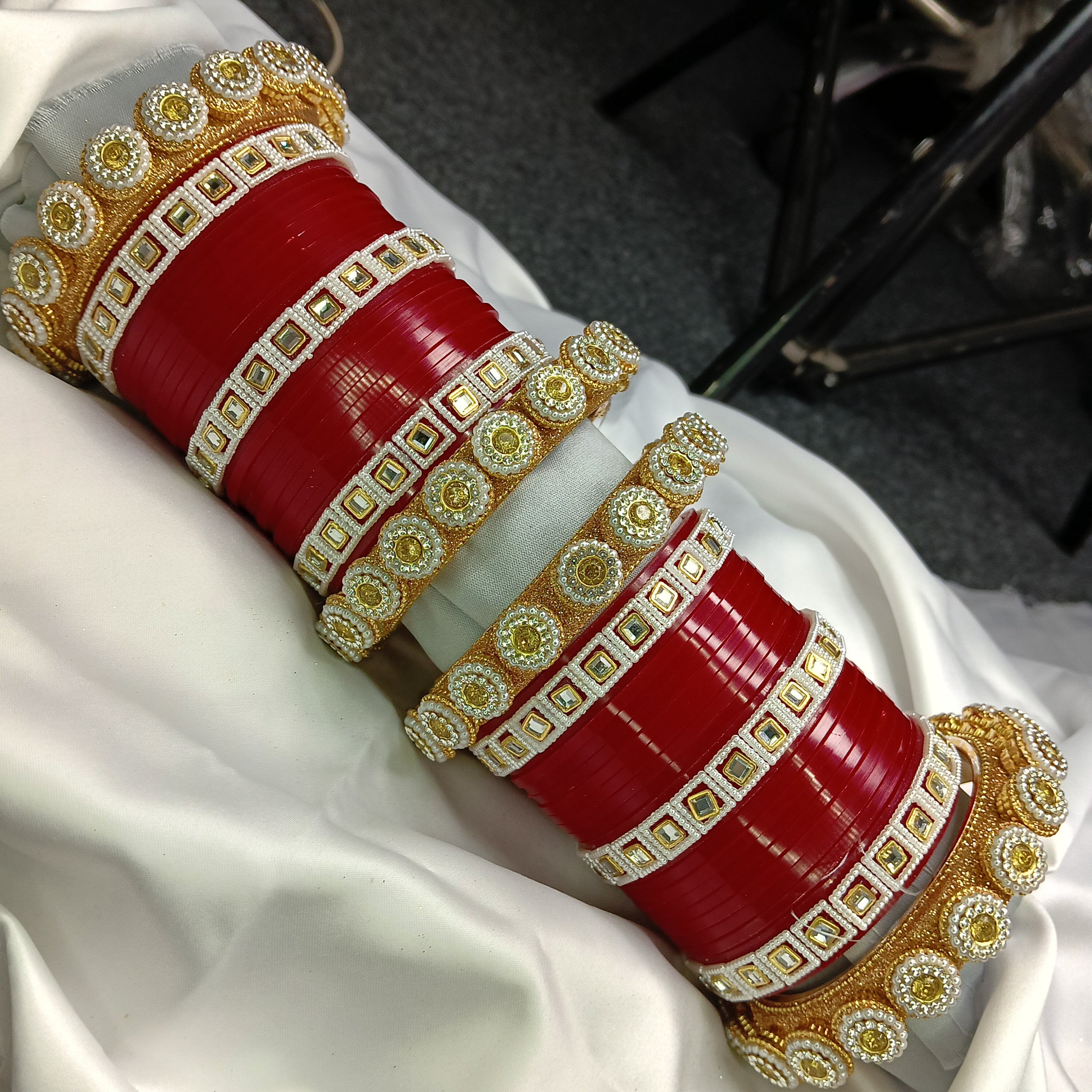 "Royal Red Patti Bridal Chooda Set – Designer Plastic Bangle Set by Zakreen"