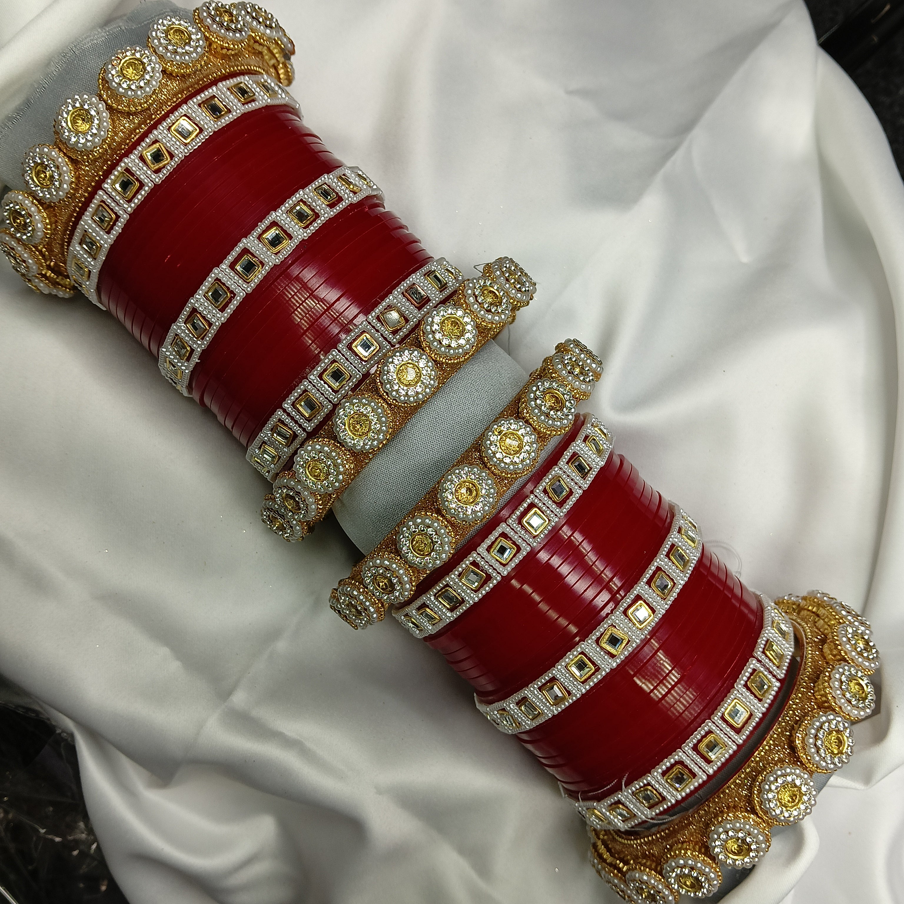 "Royal Red Patti Bridal Chooda Set – Designer Plastic Bangle Set by Zakreen"