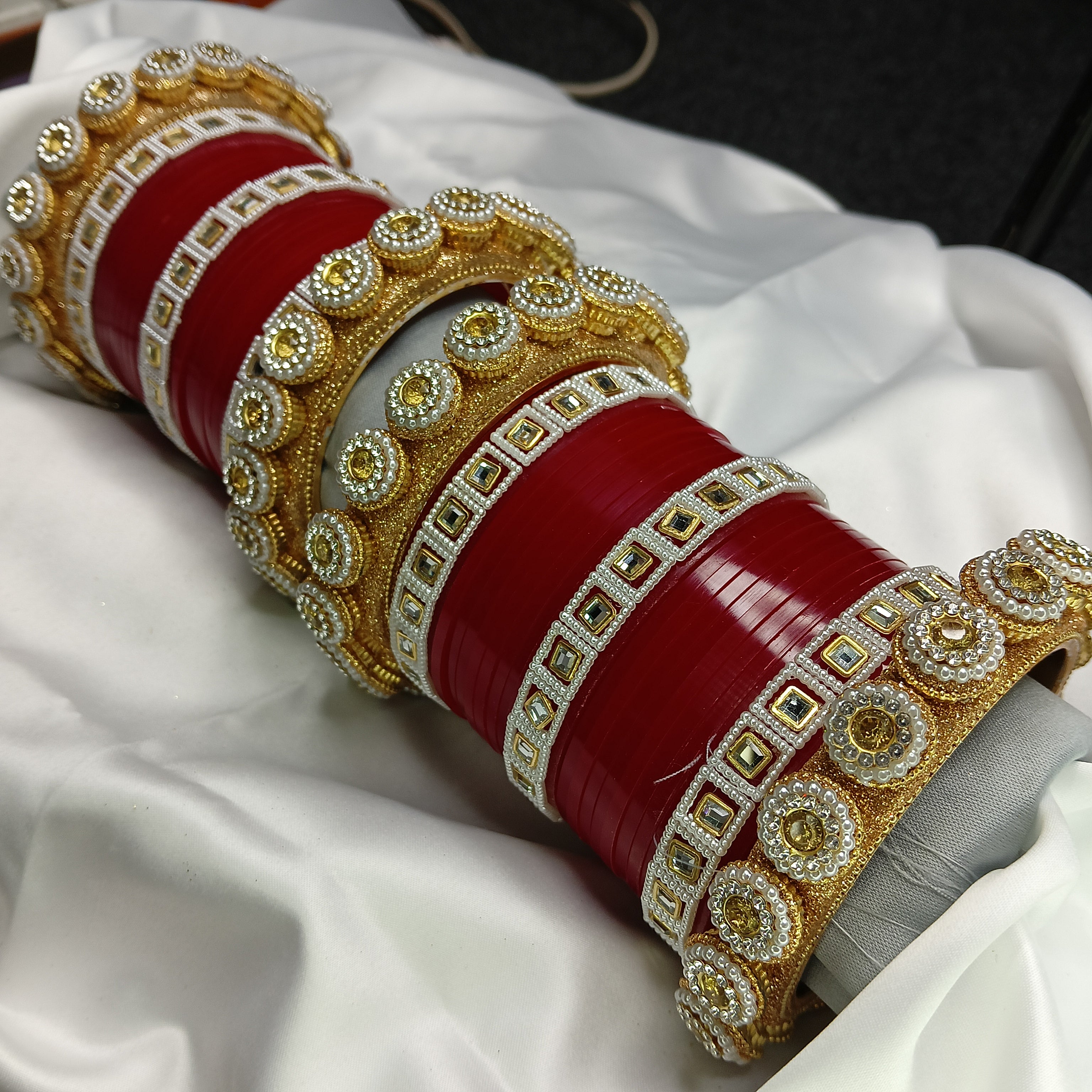 "Royal Red Patti Bridal Chooda Set – Designer Plastic Bangle Set by Zakreen"