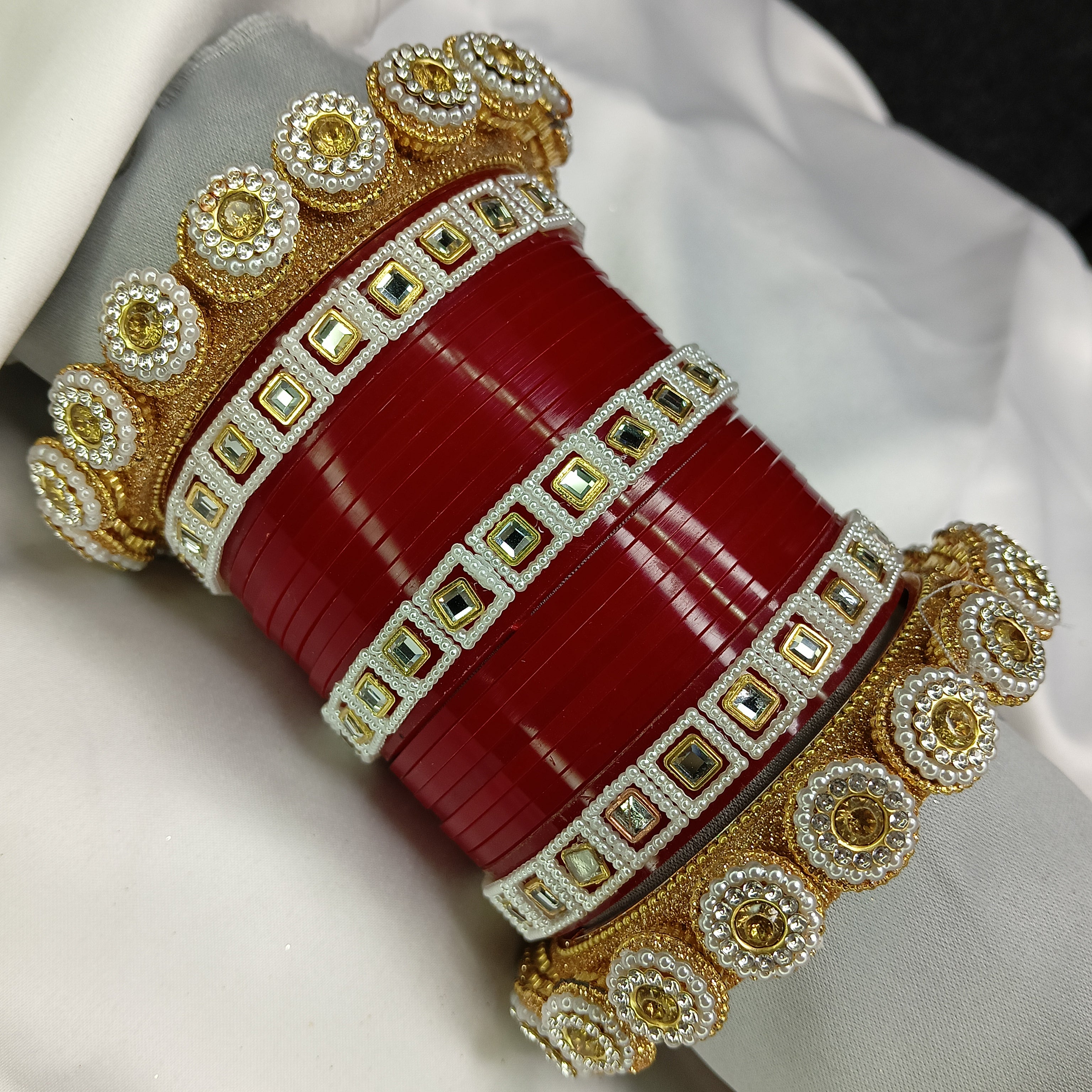 "Royal Red Patti Bridal Chooda Set – Designer Plastic Bangle Set by Zakreen"