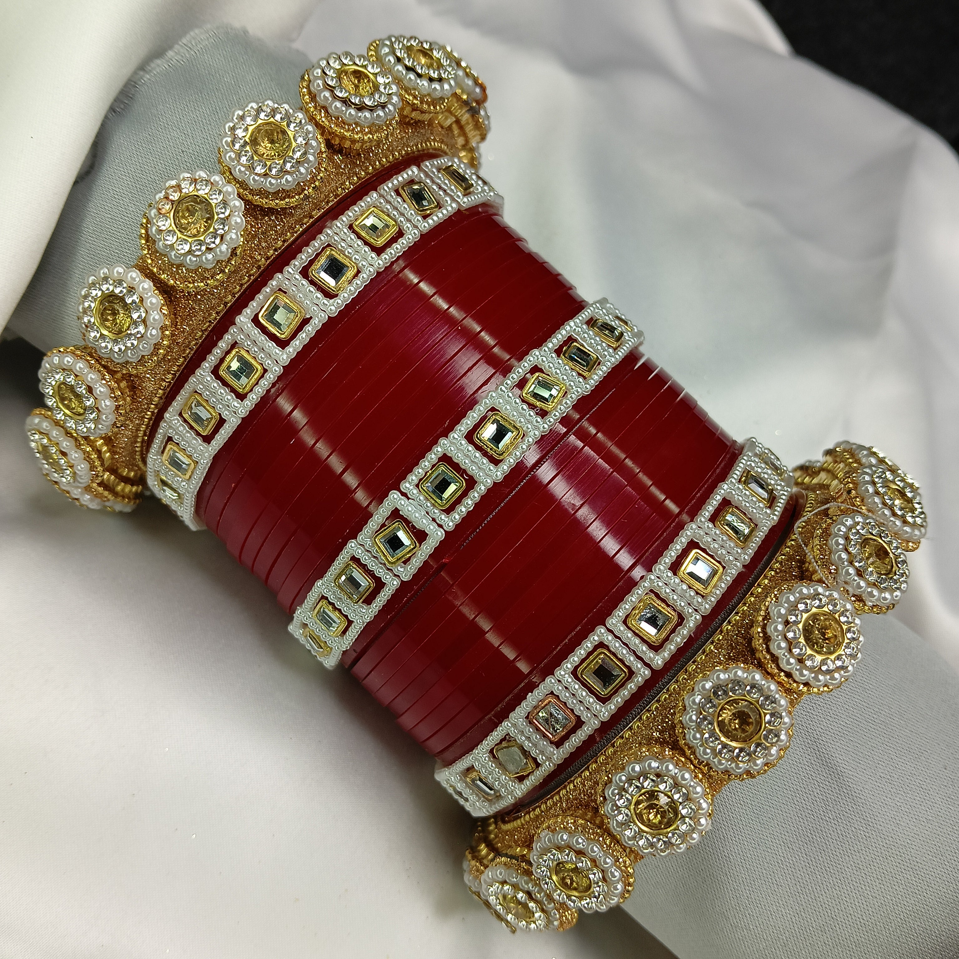 "Royal Red Patti Bridal Chooda Set – Designer Plastic Bangle Set by Zakreen"