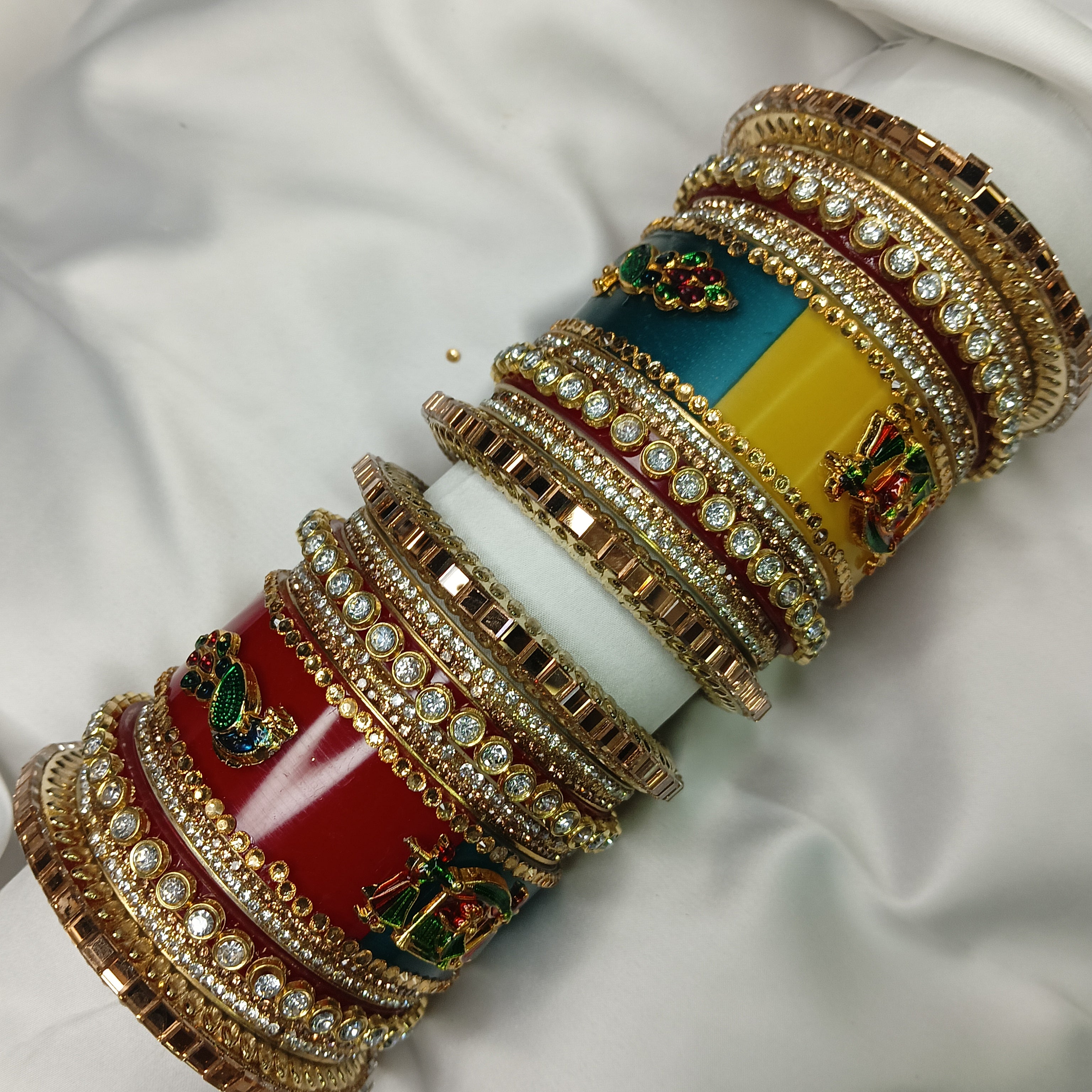 Bridal Chuda Set with Bangadi | Traditional Dulhan Wedding Bangle Set | Designer Chura for Women by Zakreen"