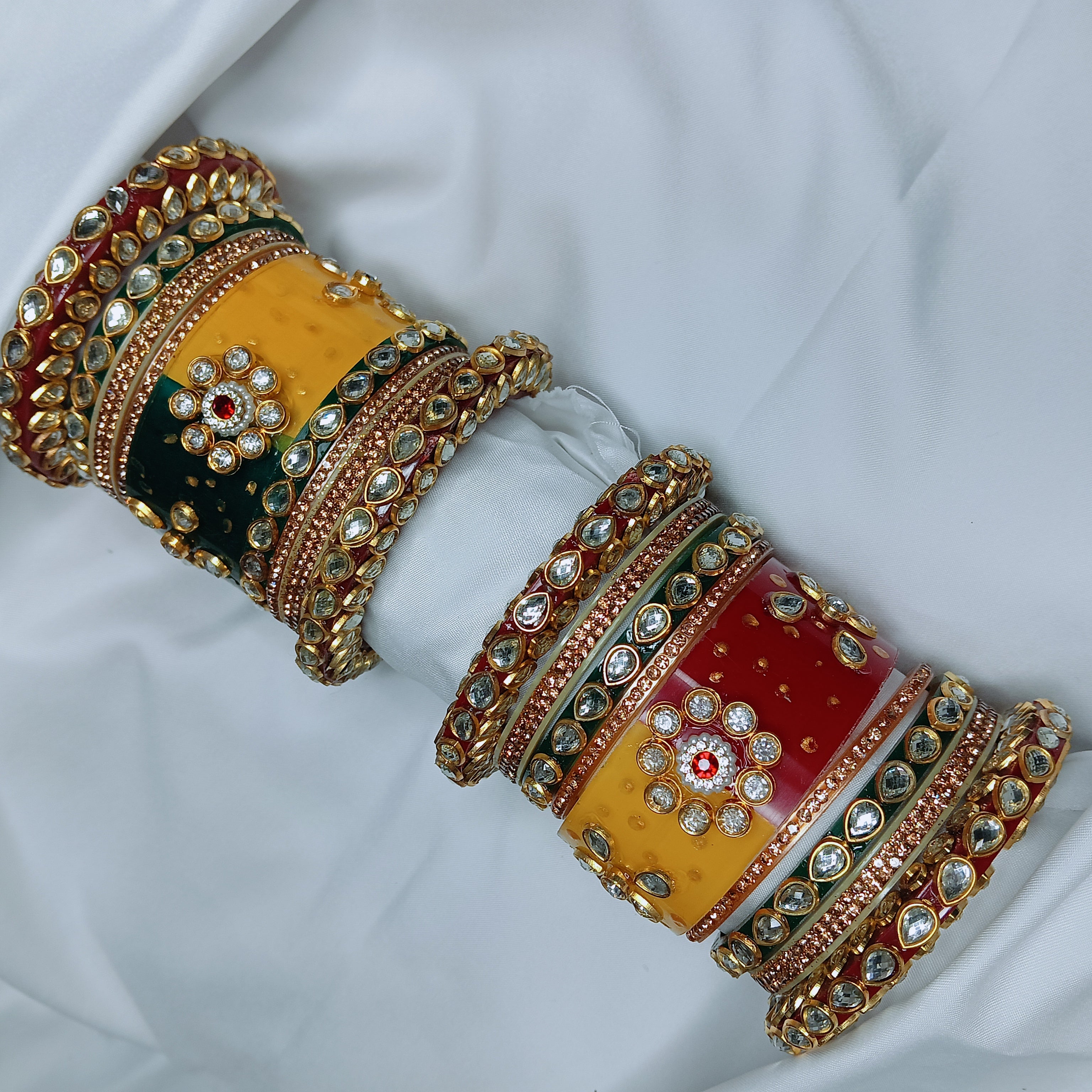 "New Royal Red Chooda Bangle Set with Designer Bangadi – Traditional Women Collection by Zakreen"