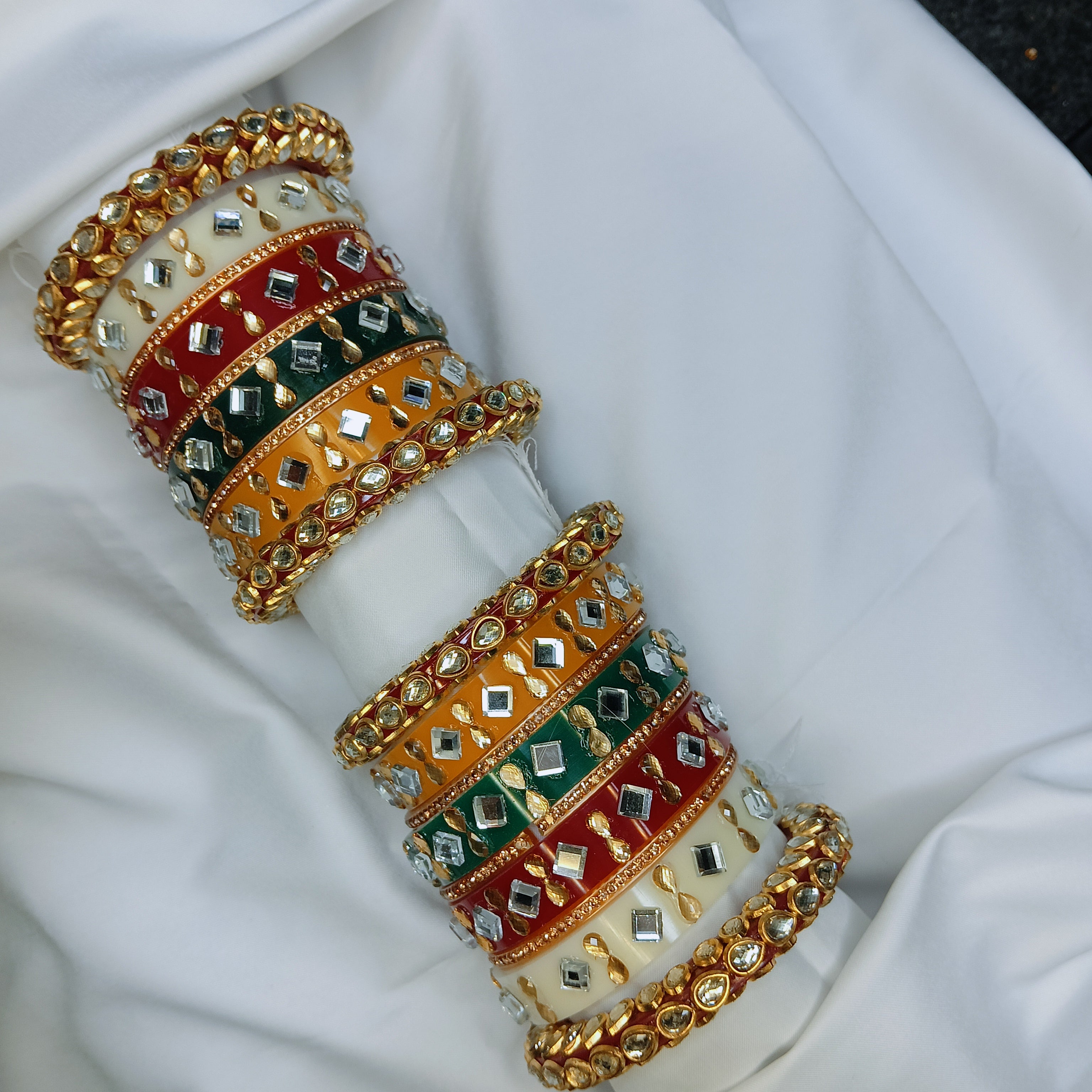 "Zakreen Royal Designer Mirror Work Bangadi Kada Set – New Elegant Bridal Chooda & Bangle Collection"
