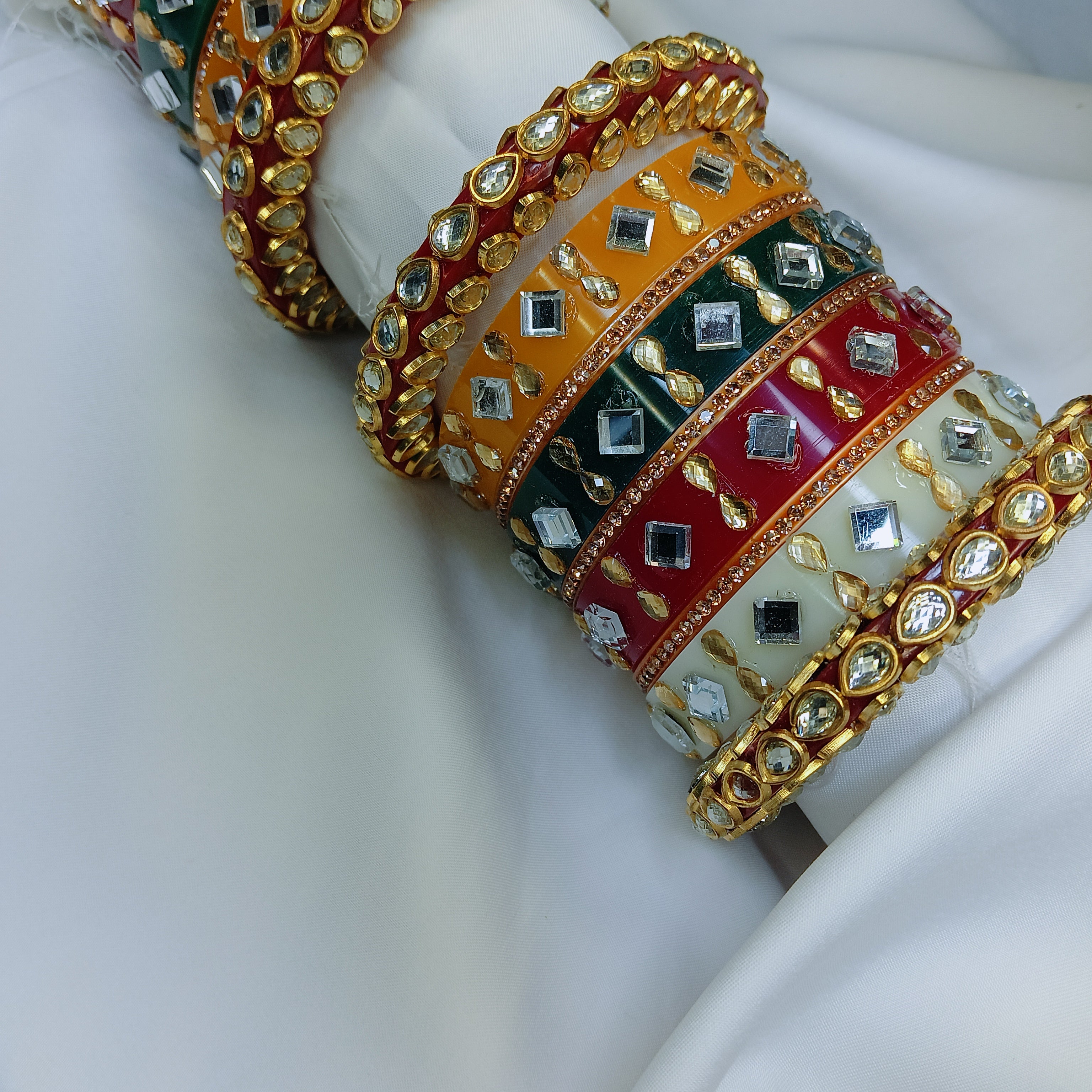 "Zakreen Royal Designer Mirror Work Bangadi Kada Set – New Elegant Bridal Chooda & Bangle Collection"