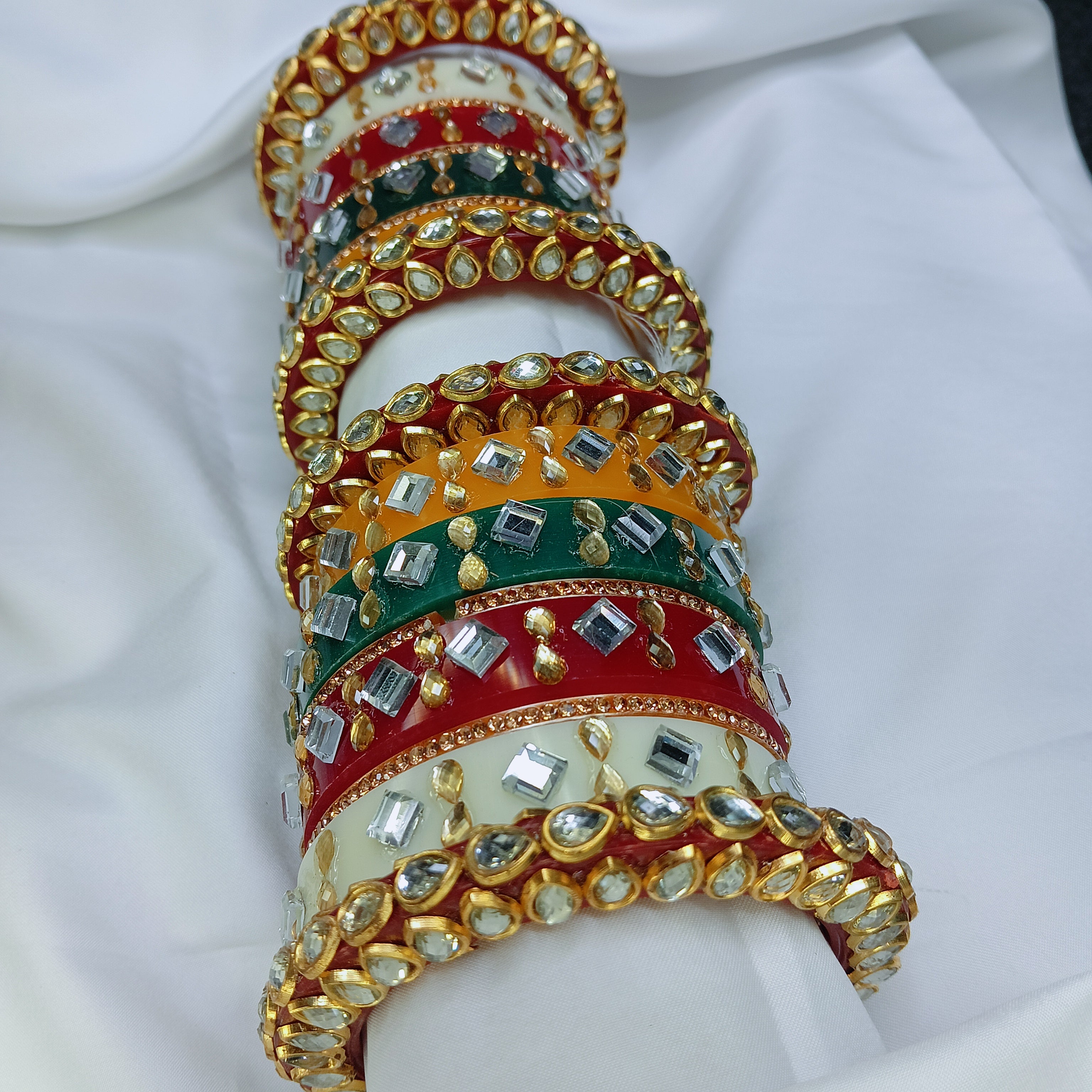 "Zakreen Royal Designer Mirror Work Bangadi Kada Set – New Elegant Bridal Chooda & Bangle Collection"