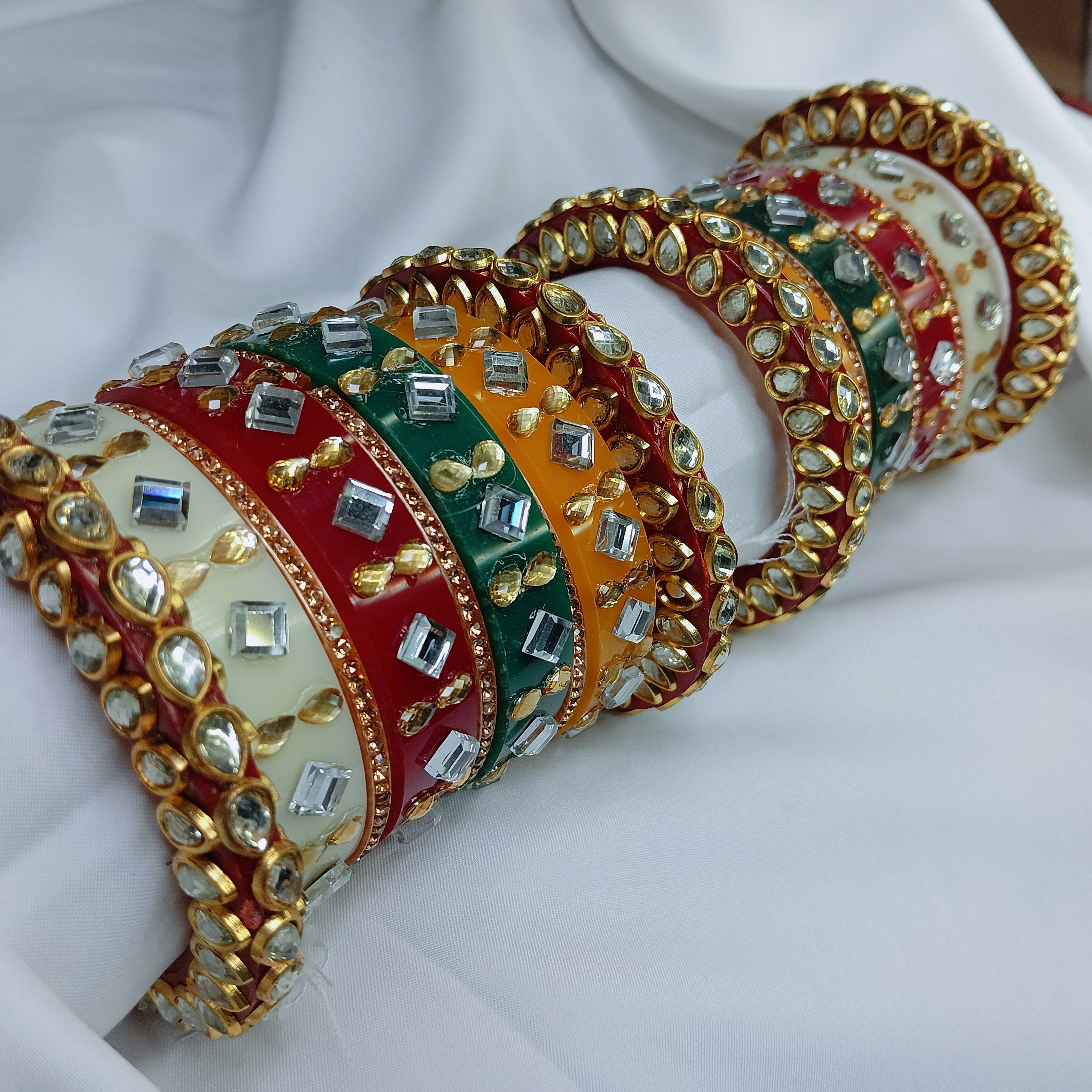 "Zakreen Royal Designer Mirror Work Bangadi Kada Set – New Elegant Bridal Chooda & Bangle Collection"