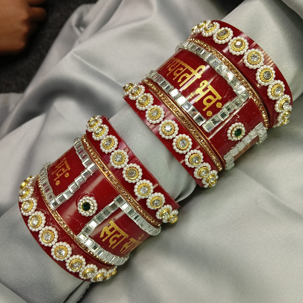 "New Shubh Vivah Sobhaagyawati Designer Plastic Chooda Bangle Set – Bridal Special"